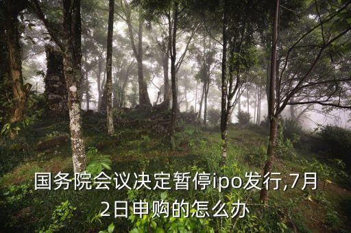 國務(wù)院會議決定暫停ipo發(fā)行,7月2日申購的怎么辦