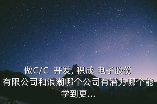 做C/C  開發(fā), 積成 電子股份有限公司和浪潮哪個公司有潛力哪個能學(xué)到更...