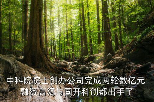 中科院院士創(chuàng)辦公司完成兩輪數(shù)億元 融資高瓴與國開科創(chuàng)都出手了