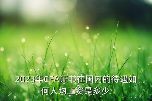 2023年CFA證書在國內(nèi)的待遇如何人均工資是多少