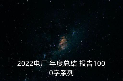 2022電廠 年度總結(jié) 報告1000字系列