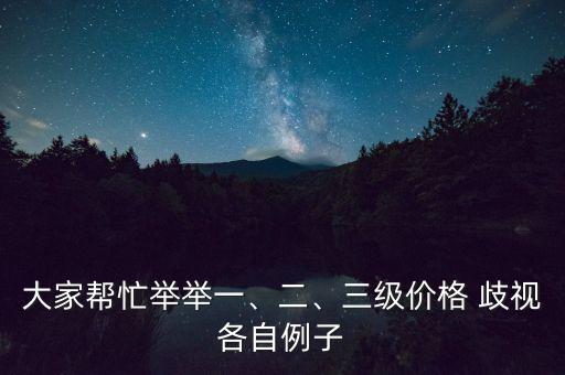 大家?guī)兔εe舉一、二、三級(jí)價(jià)格 歧視各自例子