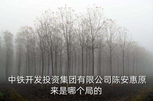  中鐵開發(fā)投資集團有限公司陳安惠原來是哪個局的