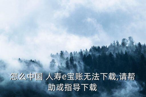 怎么中國 人壽e寶賬無法下載,請幫助或指導(dǎo)下載