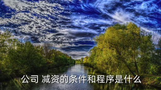  公司 減資的條件和程序是什么