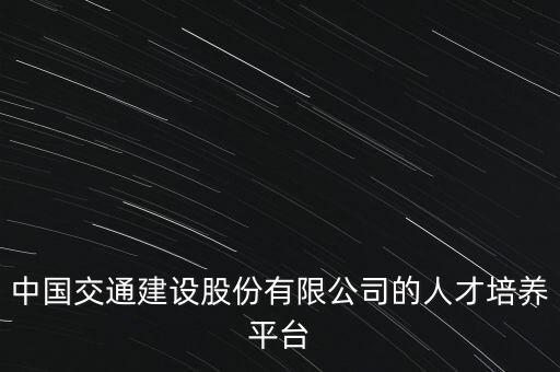 中國(guó)交通建設(shè)股份有限公司的人才培養(yǎng)平臺(tái)