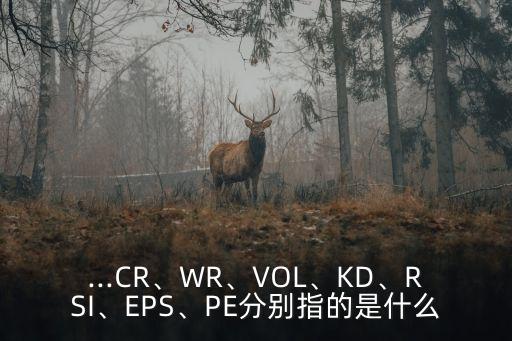 ...CR、WR、VOL、KD、RSI、EPS、PE分別指的是什么