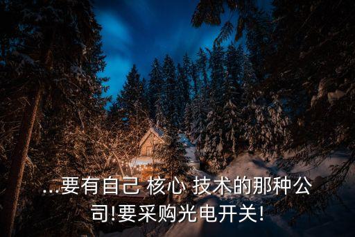 ...要有自己 核心 技術(shù)的那種公司!要采購光電開關(guān)!