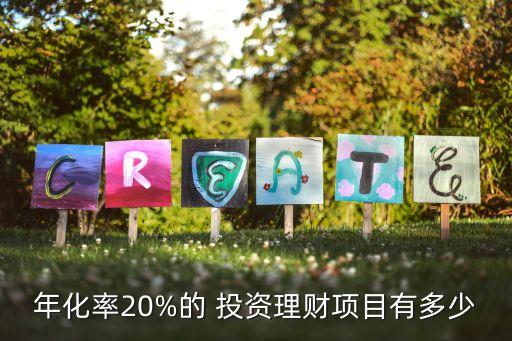 年化率20%的 投資理財項目有多少