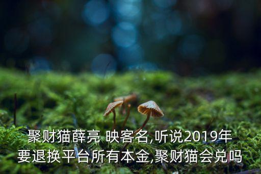 聚財(cái)貓薛亮 映客名,聽說2019年要退換平臺(tái)所有本金,聚財(cái)貓會(huì)兌嗎