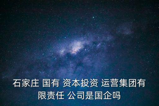 石家莊 國(guó)有 資本投資 運(yùn)營(yíng)集團(tuán)有限責(zé)任 公司是國(guó)企嗎