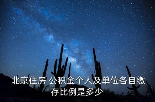  北京住房 公積金個人及單位各自繳存比例是多少