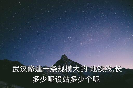  武漢修建一條規(guī)模大的 地鐵線,長(zhǎng)多少呢設(shè)站多少個(gè)呢