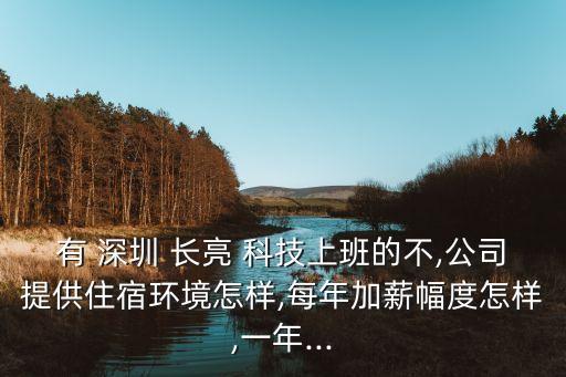 有 深圳 長(zhǎng)亮 科技上班的不,公司提供住宿環(huán)境怎樣,每年加薪幅度怎樣,一年...