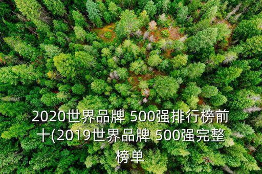 2020世界品牌 500強(qiáng)排行榜前十(2019世界品牌 500強(qiáng)完整榜單