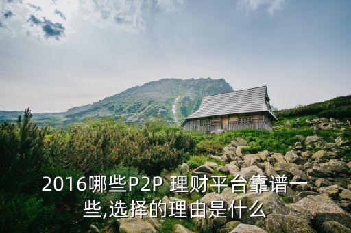 2016哪些P2P 理財(cái)平臺(tái)靠譜一些,選擇的理由是什么