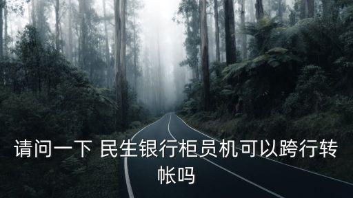 請問一下 民生銀行柜員機可以跨行轉(zhuǎn)帳嗎