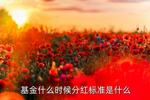  基金什么時候分紅標準是什么