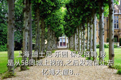  上海 迪士尼 樂園 保安招聘,我是從58同城上找的,之后發(fā)短信讓去億博大廈8...