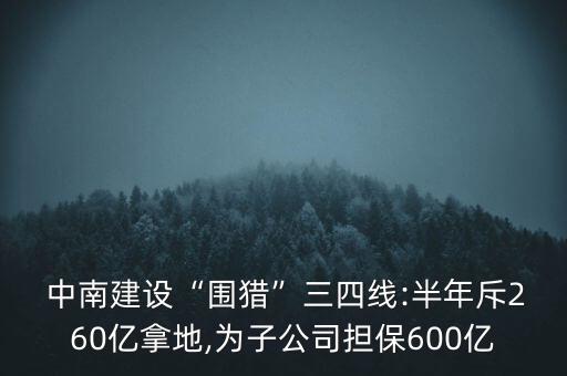  中南建設(shè)“圍獵”三四線:半年斥260億拿地,為子公司擔保600億