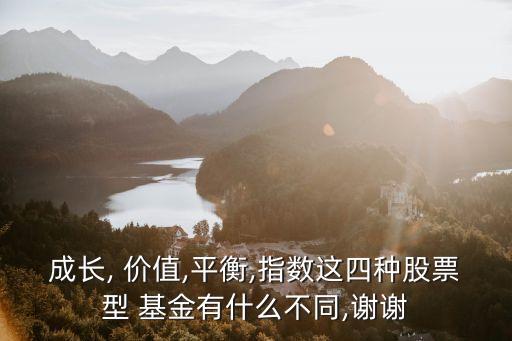 成長, 價值,平衡,指數(shù)這四種股票型 基金有什么不同,謝謝