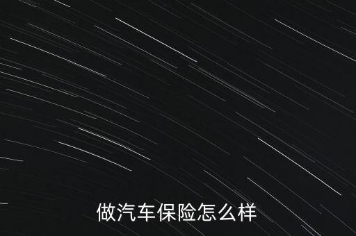 做汽車(chē)保險(xiǎn)怎么樣