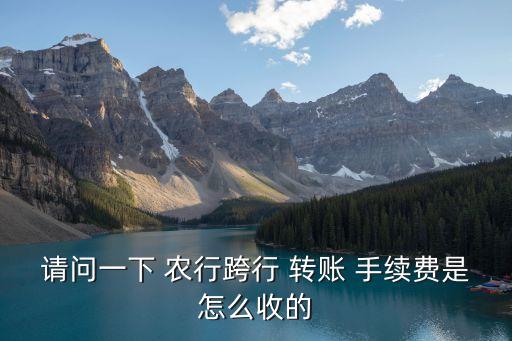 請(qǐng)問(wèn)一下 農(nóng)行跨行 轉(zhuǎn)賬 手續(xù)費(fèi)是怎么收的