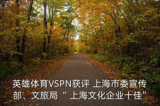 英雄體育VSPN獲評 上海市委宣傳部、文旅局“ 上海文化企業(yè)十佳”