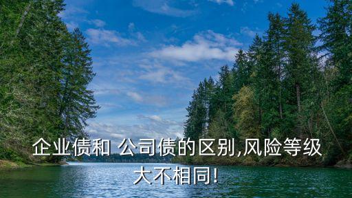  企業(yè)債和 公司債的區(qū)別,風(fēng)險等級大不相同!