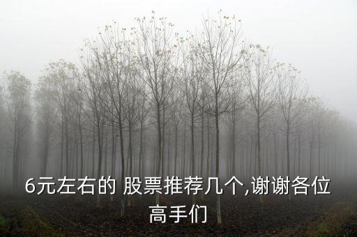 6元左右的 股票推薦幾個,謝謝各位高手們