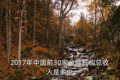 2017年中國(guó)前30家金融機(jī)構(gòu)總收入是多少