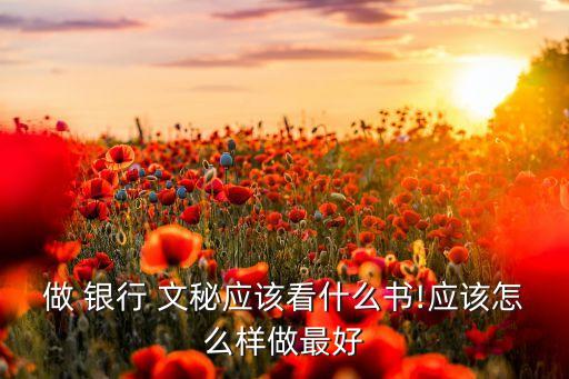 做 銀行 文秘應(yīng)該看什么書!應(yīng)該怎么樣做最好