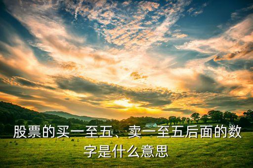  股票的買(mǎi)一至五、賣(mài)一至五后面的數(shù)字是什么意思