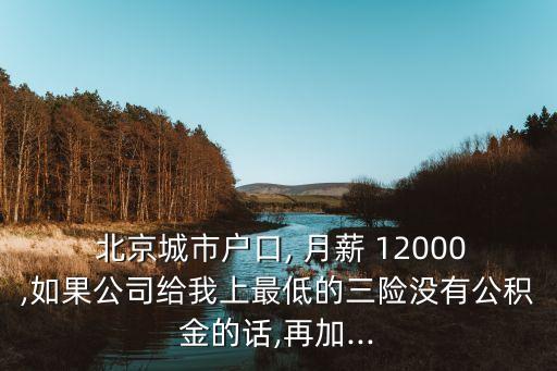  北京城市戶口, 月薪 12000,如果公司給我上最低的三險沒有公積金的話,再加...