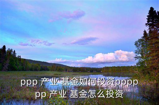 ppp 產(chǎn)業(yè) 基金如何投資pppppp 產(chǎn)業(yè) 基金怎么投資