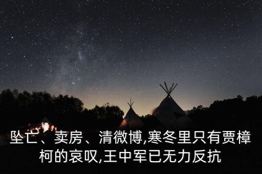 墜亡、賣房、清微博,寒冬里只有賈樟柯的哀嘆,王中軍已無力反抗