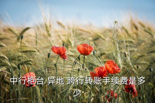 中行柜臺(tái) 異地 跨行轉(zhuǎn)賬手續(xù)費(fèi)是多少