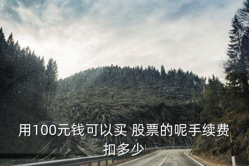 100能買(mǎi)股票嗎,買(mǎi)股票100元能賺多少