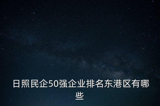  日照民企50強企業(yè)排名東港區(qū)有哪些