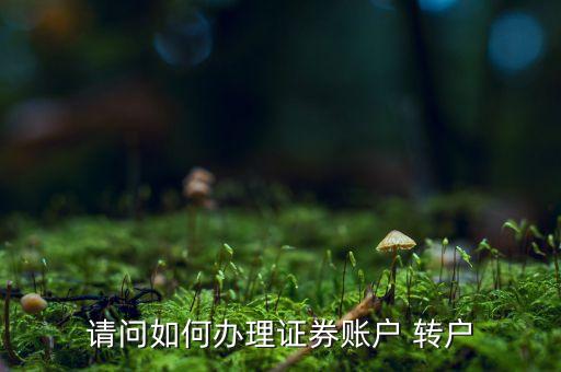 請問如何辦理證券賬戶 轉(zhuǎn)戶