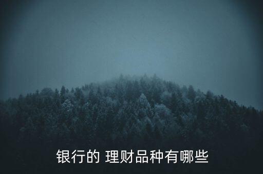 銀行理財產(chǎn)品名字