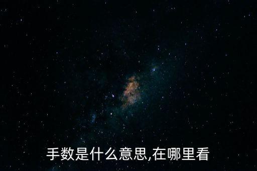 手?jǐn)?shù)是什么意思,在哪里看