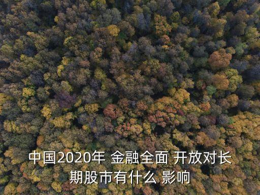 中國2020年 金融全面 開放對長期股市有什么 影響