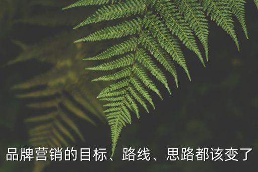 品牌營銷的目標(biāo)、路線、思路都該變了