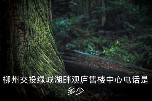 柳州交投綠城湖畔觀廬售樓中心電話是多少