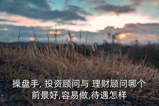 操盤手, 投資顧問(wèn)與 理財(cái)顧問(wèn)哪個(gè)前景好,容易做,待遇怎樣