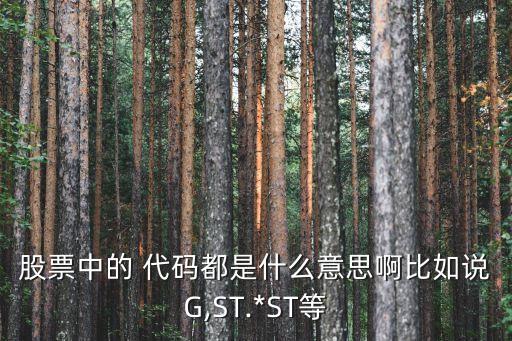 股票中的 代碼都是什么意思啊比如說(shuō)G,ST.*ST等