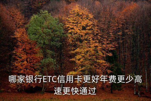 哪家銀行ETC信用卡更好年費更少高速更快通過