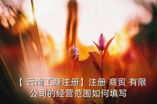 【 云南工商注冊】注冊 商貿(mào) 有限公司的經(jīng)營范圍如何填寫