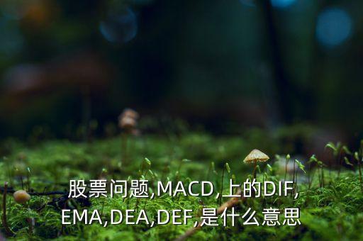  股票問題,MACD,上的DIF,EMA,DEA,DEF,是什么意思